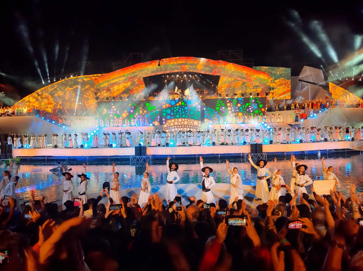 Acto Central 2022 en el Teatro Griego Frank Romero Day durante la Fiesta Nacional de la Vendimia de Argentina en Mendoza